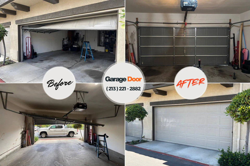 Before and after: garage door repair La Huerta, NM